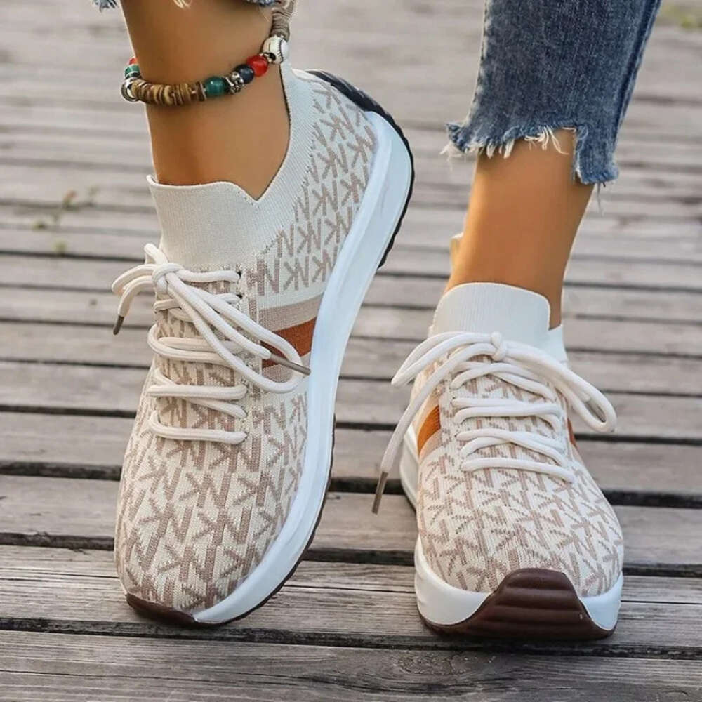 2024 Platform Spring Summer Women Vulcanized Shoes Casual Running Sneakers Lace-Up Wedges Breathable Sports Shoe 4eec5