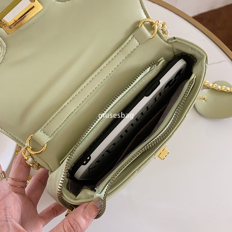 Fashionable and Versatile Instagram Crossbody Bag Women's Autumn New Trendy Lingge Chain Bag Small Fragrant Wind Small Square Bag One Shoulder Sm
