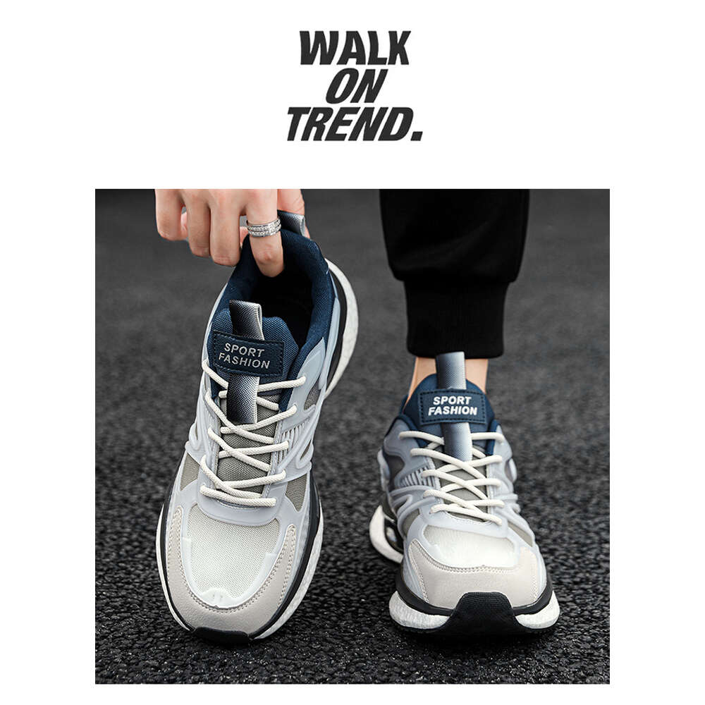 2023 high quality men's fashion Glow sports cushion breathable Shock absorption Popcorn sole running shoes