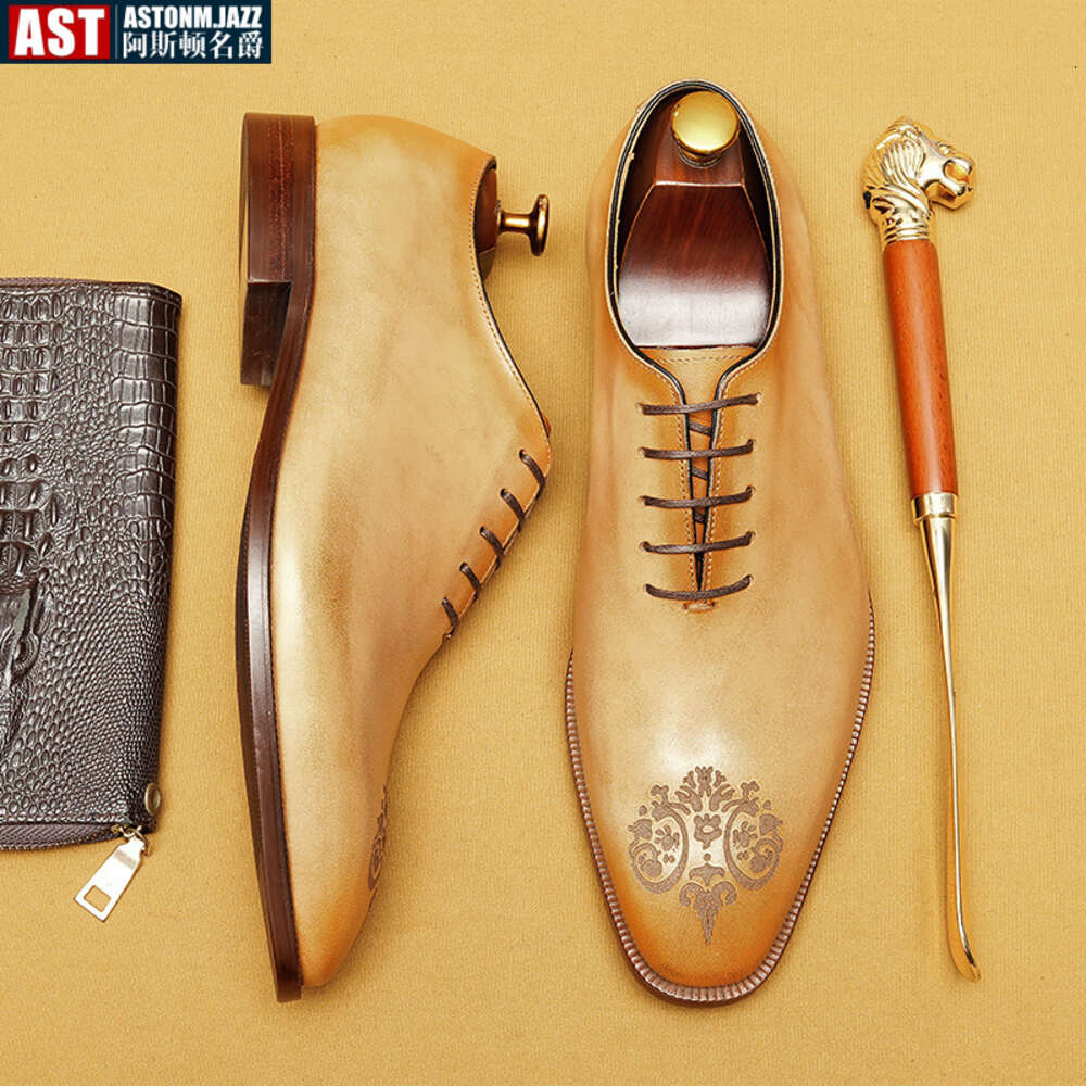 Italian Mens Dress Genuine Cow Leather Handmade Brand Quality New Elegant Wedding Social Business Oxfords Shoes Man