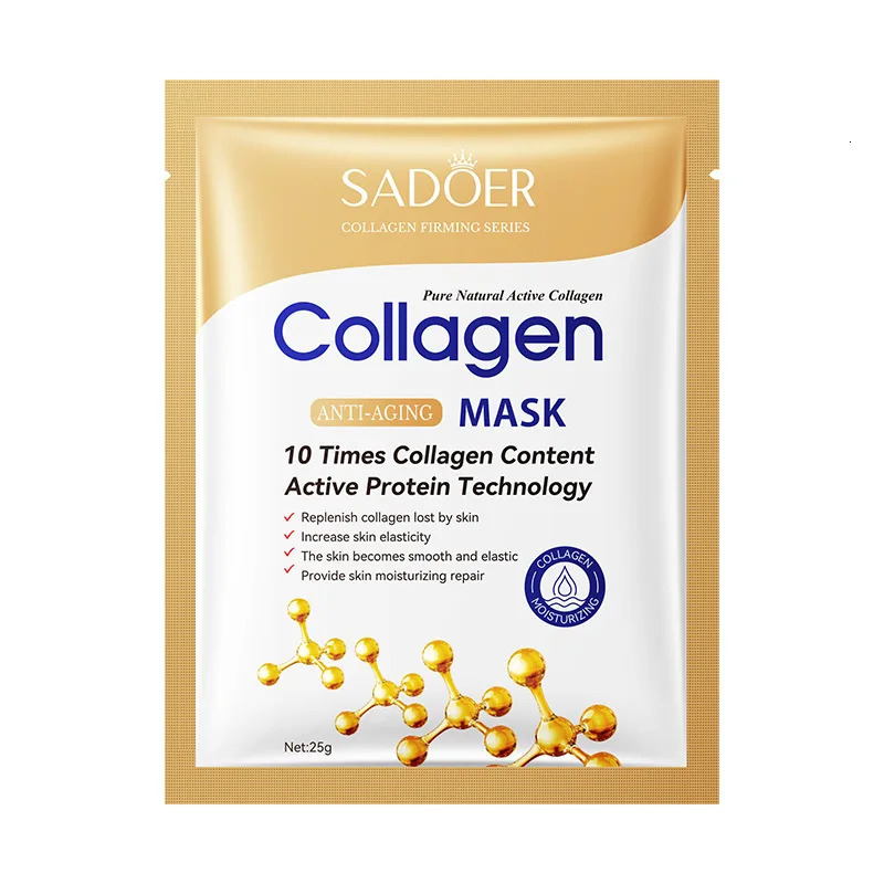 10pcs SADOER Collagen Face Mask Moisturizing Firming Hydrating Brightening skincare Face Sheet Mask Facial Masks Skin Care 240531
