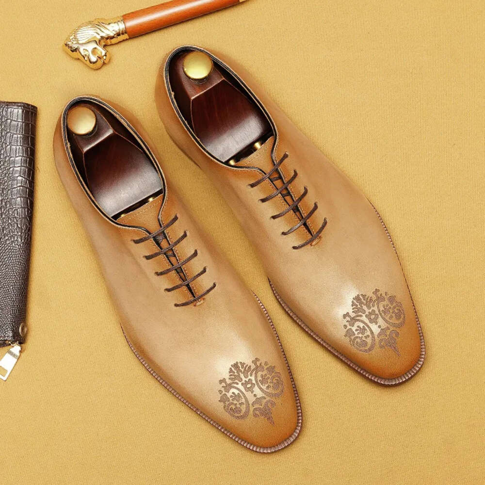 Italian Mens Dress Genuine Cow Leather Handmade Brand Quality New Elegant Wedding Social Business Oxfords Shoes Man