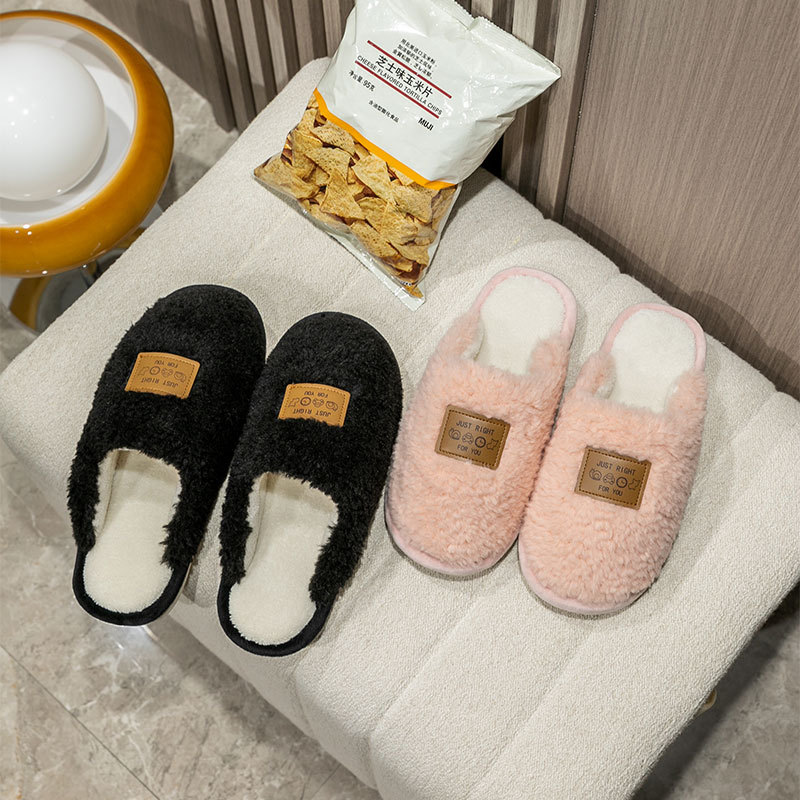 Slides Men Women Slippers Ladies Wool Winter Fur Fluffy Furry Non-Slip Sandals Fashion Fuzzy Flip Flop Slipper