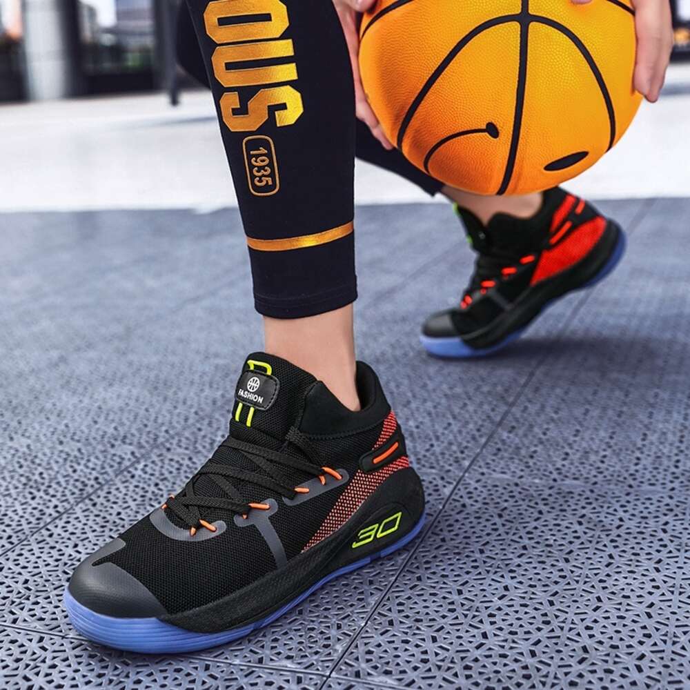 Sneakers Non-slip Wear-resistant High-top Couple Breathable Men's Basketball Shoes