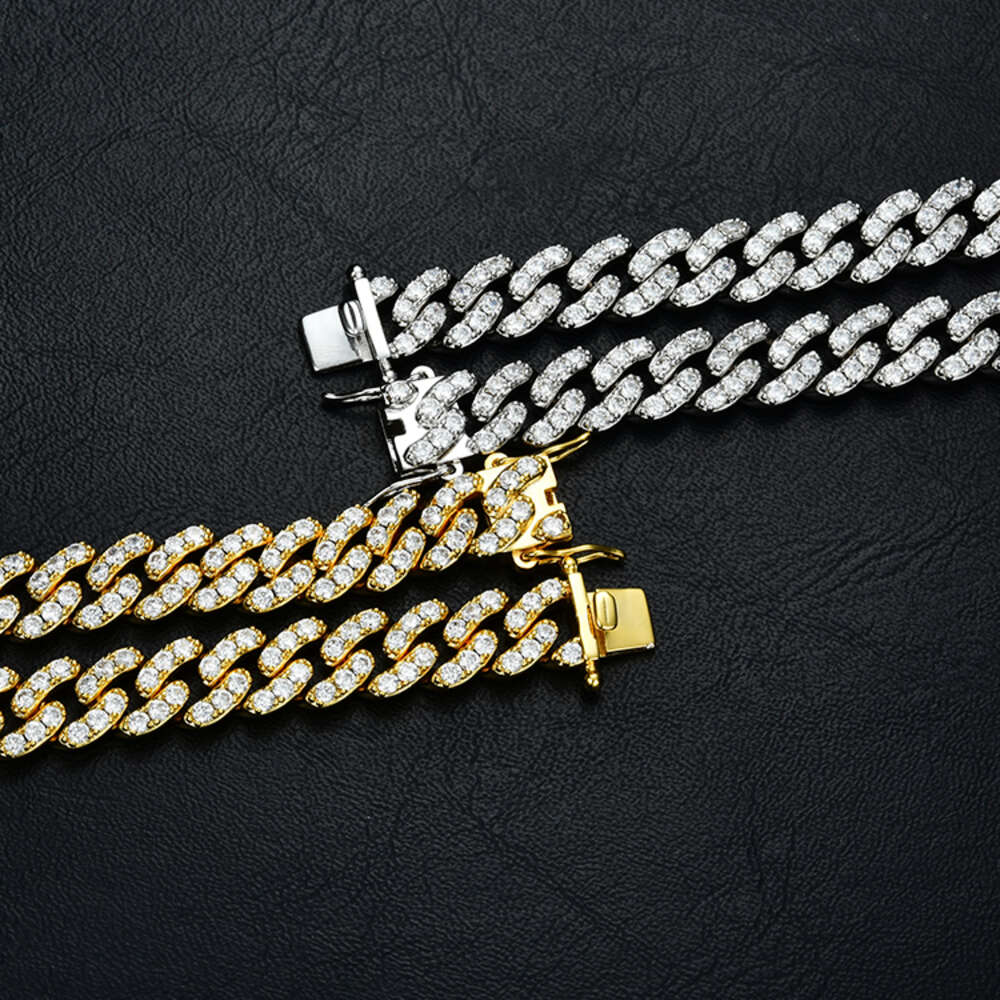 Jwy Fashion Hip Hop Brass Luxury Cuban Link Chain 8mm Iced Out Cuban Chain Necklace Jewelry