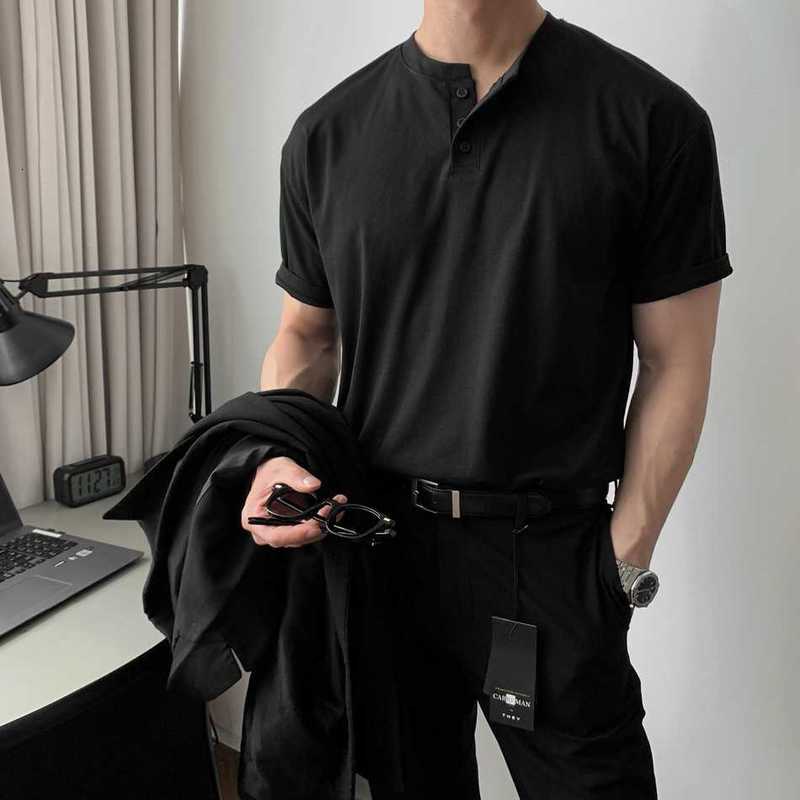 Men's T Shirts short sleeved t-shirt men polo shirt Mature stable tight cuffs fitness tough guy Henley shirt tees tops