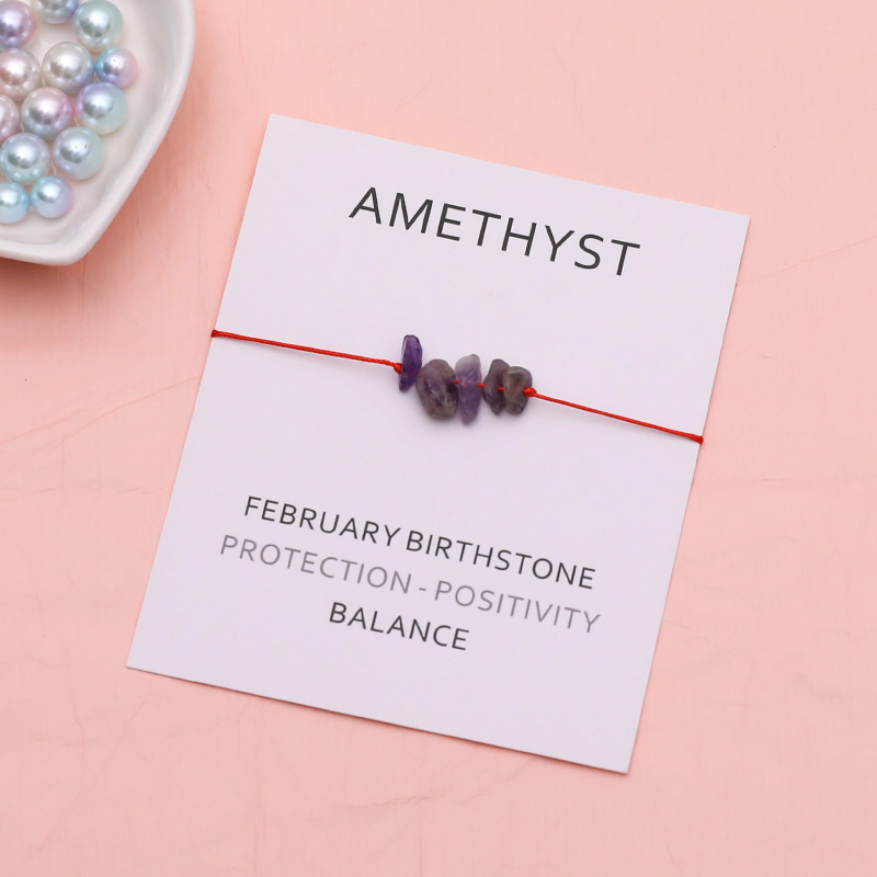 Natural Amethyst Purple Healing Bracelet February Birth Stone Bracelet Crystal Birth Stone Jewelry for February Birthday Gift