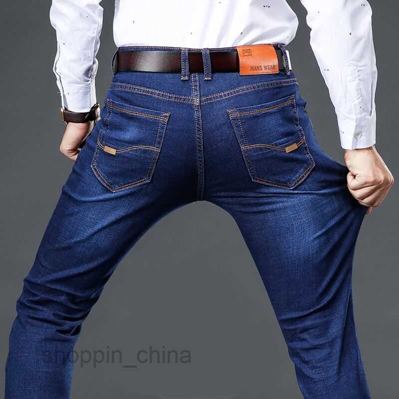 Men's Jeans Summer new elastic jeans men straight tube loose casual large size thin men's work wear-resistant long pants Denim Pants