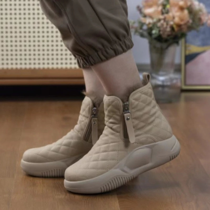 Thick Bottom Side Chains Warm and Comfortable Snow Boots for Women in Winter 240611