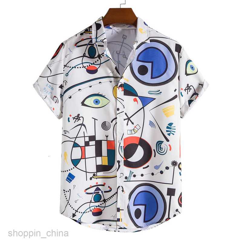 Men's Casual Shirts Summer Blossom Shirt Collection Men Printed Short sleeved Shirts Ethnic Style Loose Lapel Top tops