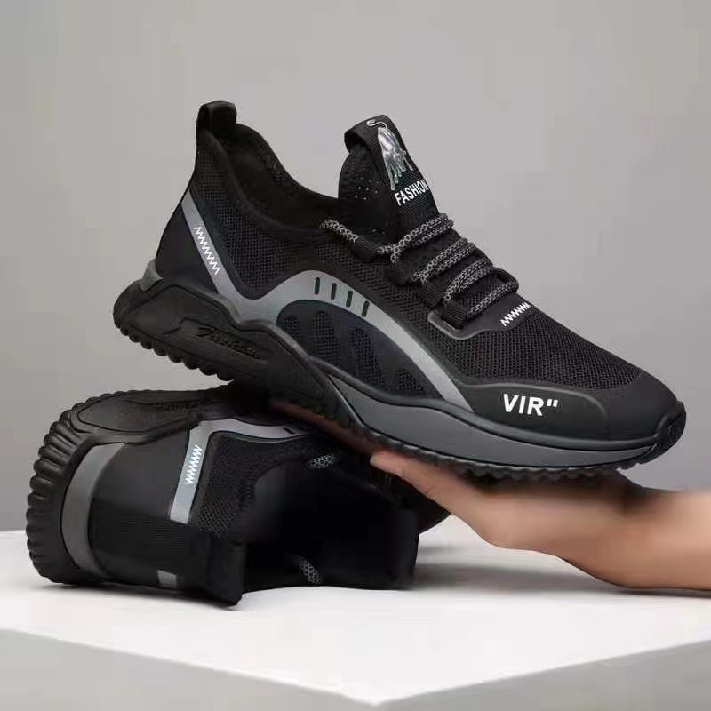 Ddmyoutdoor Men Design Sneaker Casual Mesh Sweat Absorption Black White Sports Running Shoes Outdoor