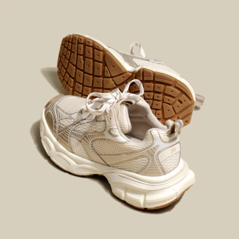 2024 New Designers White Sneakers Women Flats Shoes Lace Up Vulcanize Shoes Female Mesh Wedge Platform Casual Zapatillas Mujer
