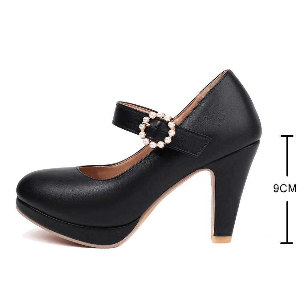 White Wedding Shoes Platform High Heels Women Buckle Strap Ladies Party Dance Shoe 2024 Elegant Block Heel Pumps Free Ship