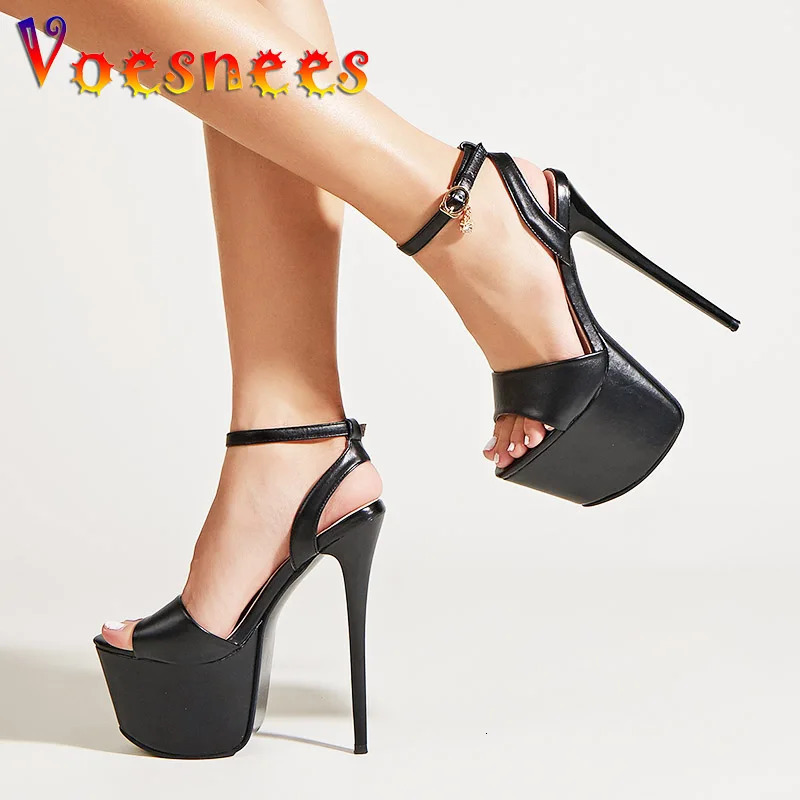 17CM Fashion Pole Dance Shoes Summer Model Walk Show High Heels Plus Size Waterproof Platform Night Club Sandals Women 240611