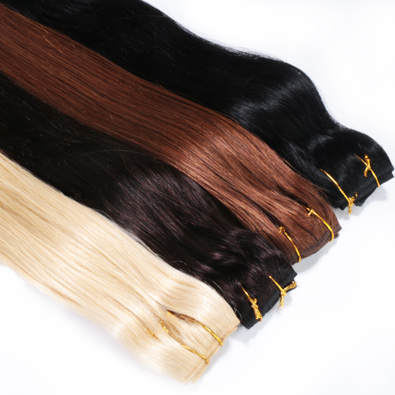 QHP Straight Hair Natural Clip In One Piece Real Human Hair Extensions Black Brown Balayage Brazilan Remy Hair 70g For Women 30%