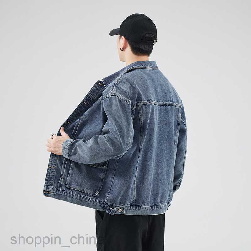Men's Jackets Coats Men's denim jacket new spring and autumn season handsome washed oversized work jacket upper garment