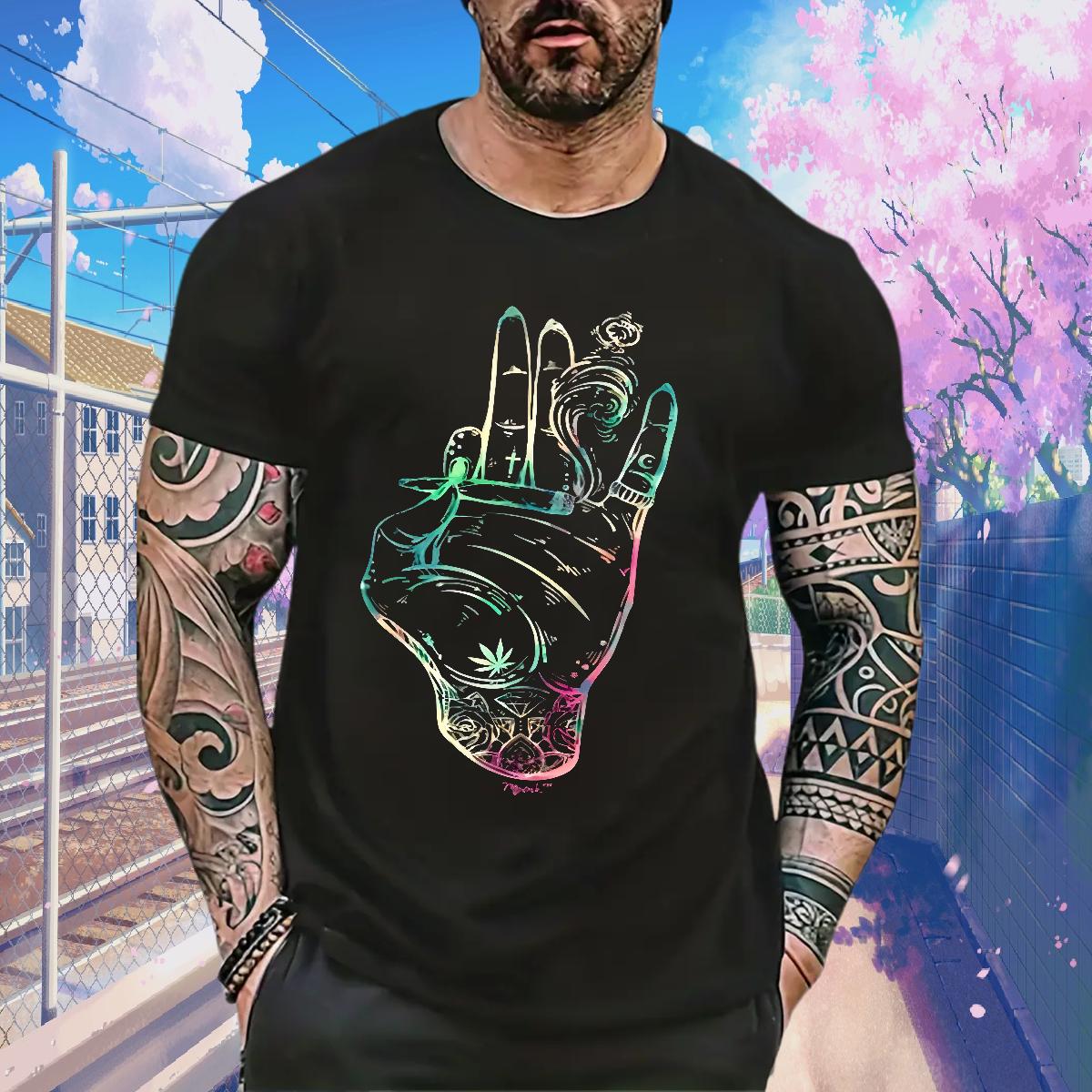 Fashion New T Shirts Men Cartoon Printing S-3XL Hip Hop Men Tops Tees Cotton O Neck Short Sleeves Designer