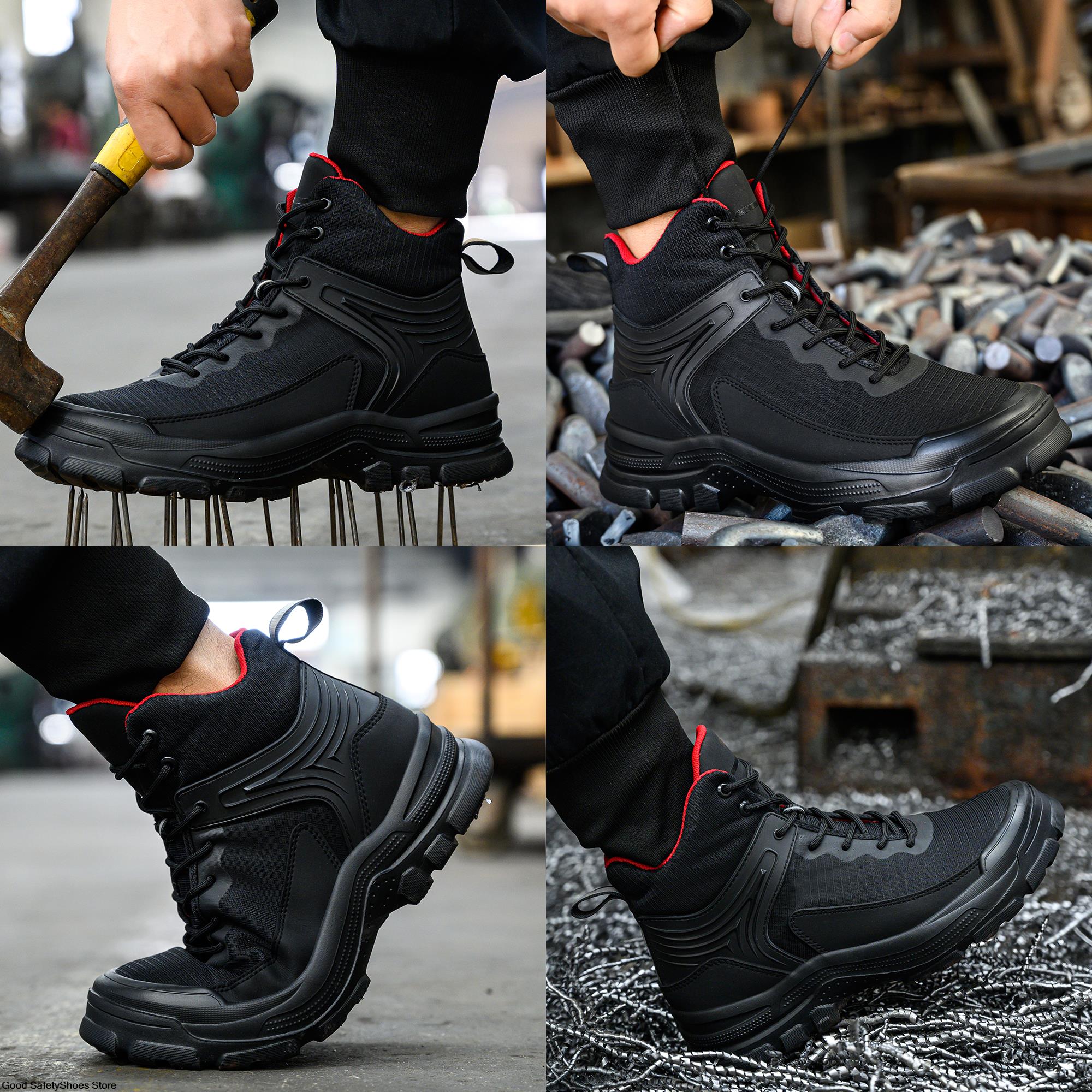 Toe Steel Sport Breathable Puncture-Proof Protective Safety Boots Men Work Shoes Footwear Male 0dbd