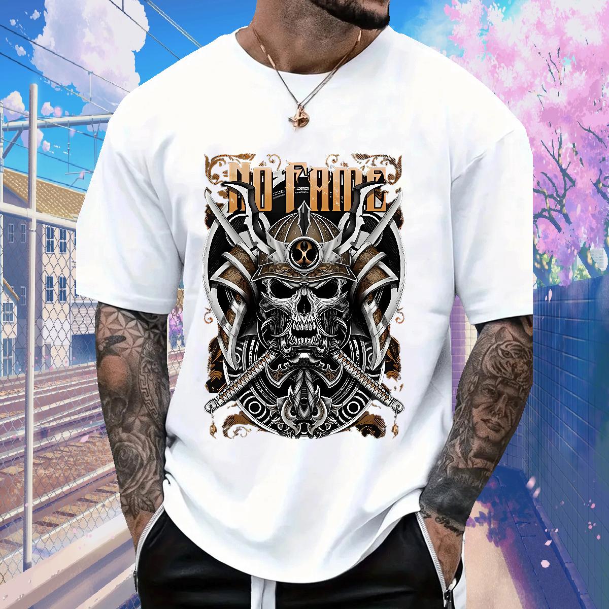 Cool Design Man T Shirts Daily Wear Cotton O Neck Short Sleeves Men Clothes T-Shirt DIY White Plus Size Polos