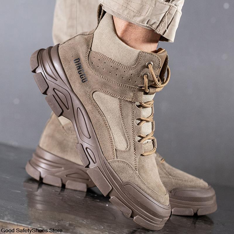Puncture-Proof Indestructible Steel Toe Work Boots Men Anti-Slip Safety Shoes Footwear Male 3a58