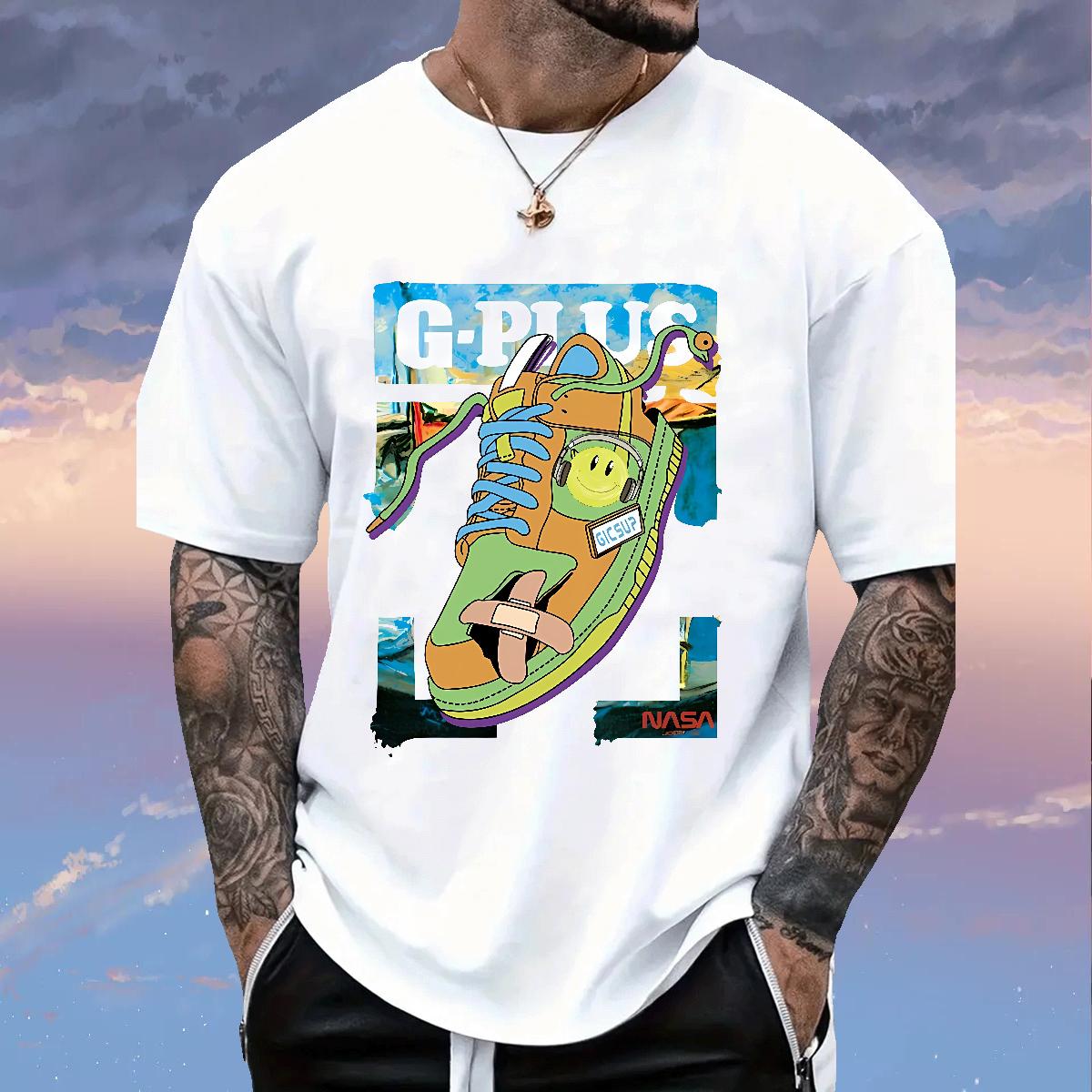Fashion Design T Shirt For Man Plus Size Cartoon Hip Hop Men Tees Cotton Breathable Popular