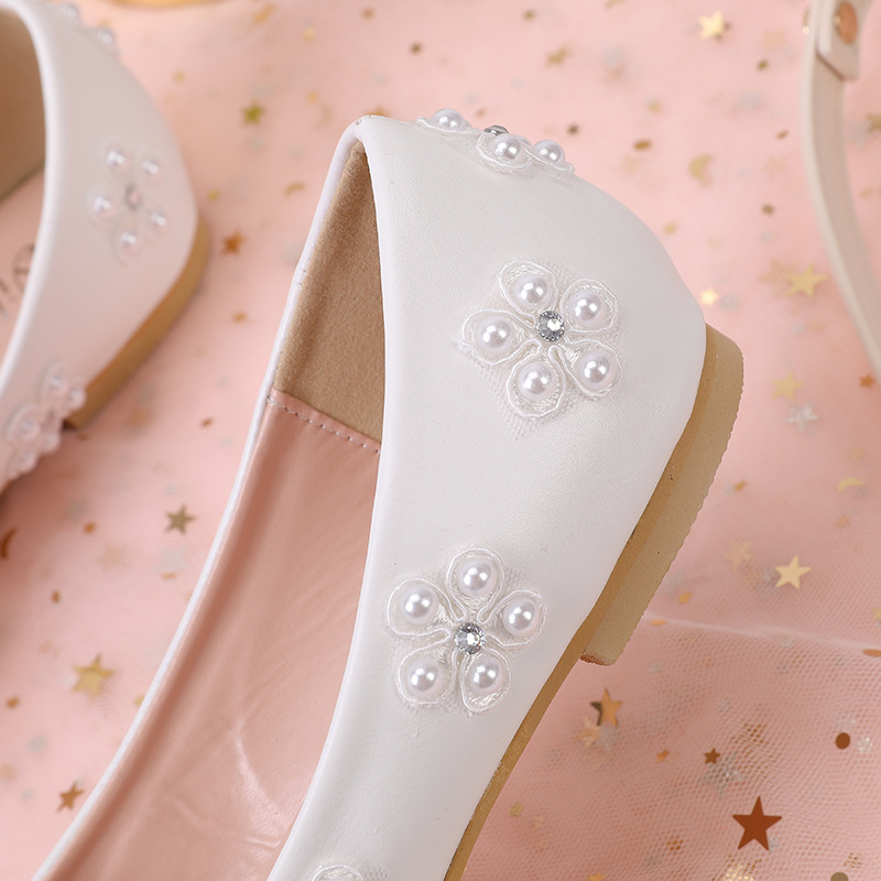 2025 new Crystal Pearl/rhie wer Flat Sole Single Shoe New Women's Temperament Wedding Bride Bridesmaid Shoes Size 43 dcf1 smaid s
