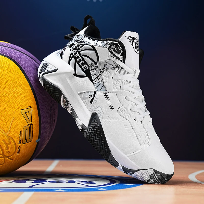 Men's Breathable Mesh Basketball Shoes for Outdoor Sports