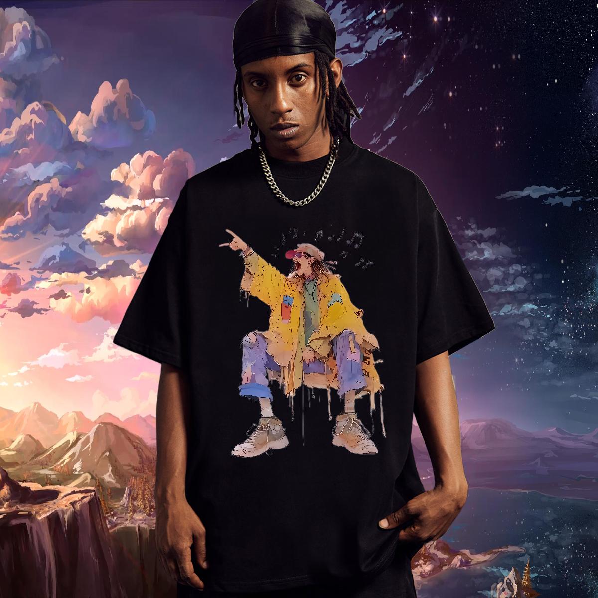 Classic Casual Men T Shirts Customized Men Tops Tees Home Outdoor Crew Neck Cotton Loose Fit Wear