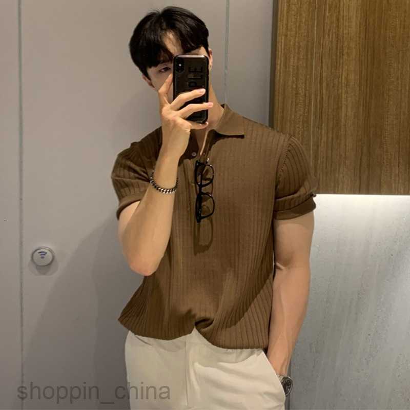 Men's Polos Shirts Polo polo shirt short sleeve men fashion brand loose casual summer thin solid color knitwear t-shirt bottoming shirt tops