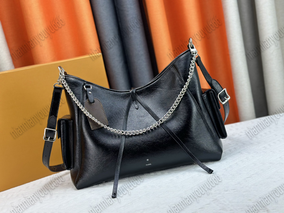 Shoulder Chain Tote Bags Designer Women Shopping M46203 Vintage Hobo with Wallet Crossbody Leather Handbag Purse Black Waist bag M25143