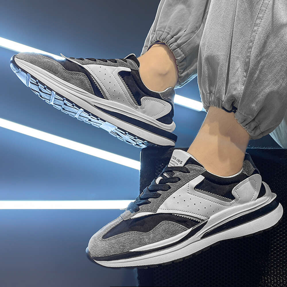 New design non slip casual new fashion walking four seasons lace up sports men's shoes