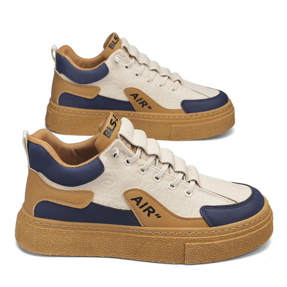 2024 New casual Fashion walking style shoes Leather men's sneakers