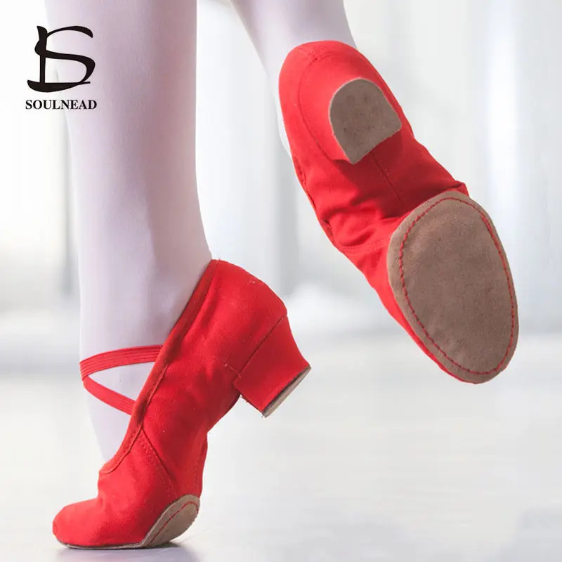 Womens dance shoes womens ballet jazz salsa shoes soft soles low boots childrens dance sliders pink black red childrens Latin sports shoes 240611