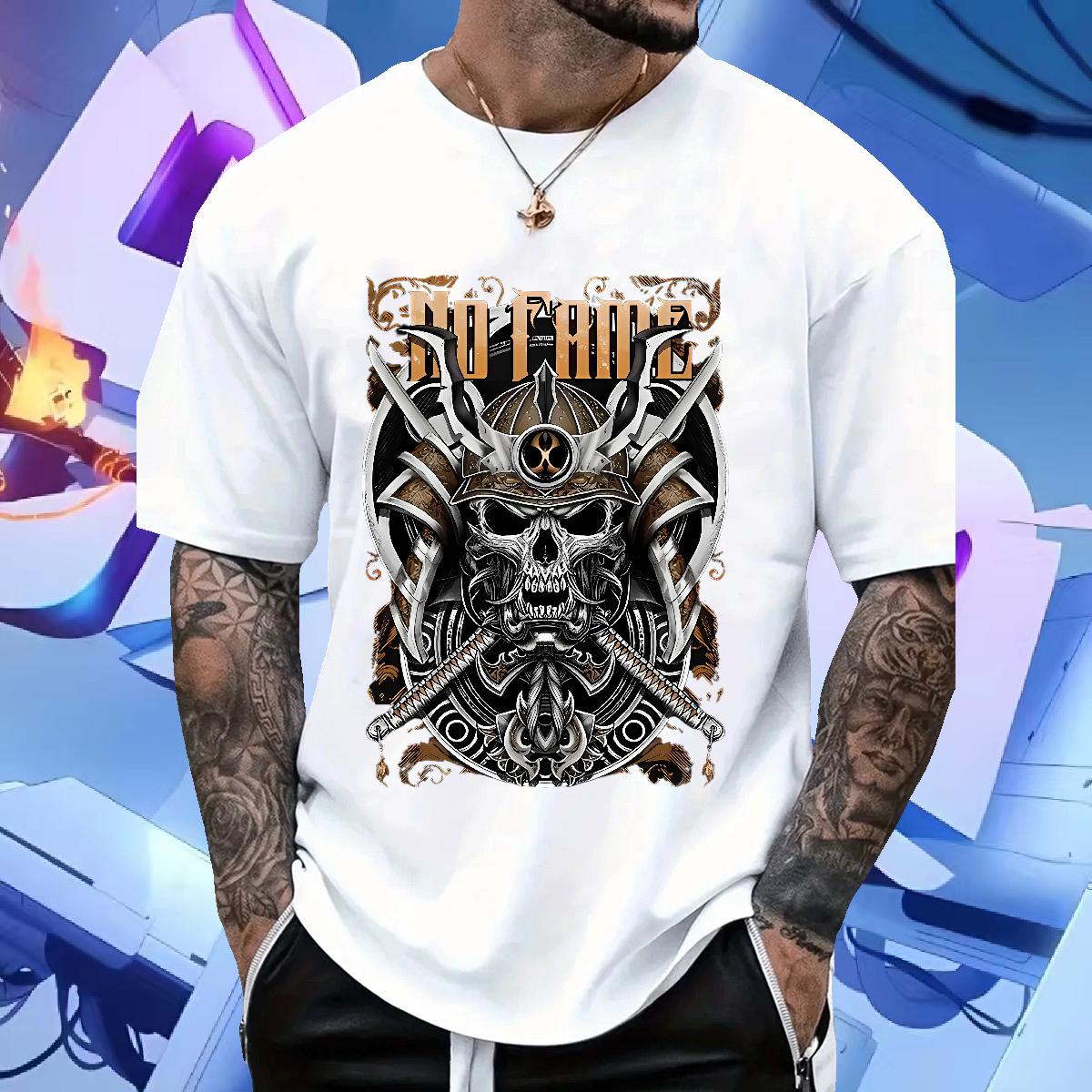 Loose Fit T shirt Summer Casual Cotton O Neck Short Sleeves Tshirt for Man Woman Wholesale Skull Tops Tees