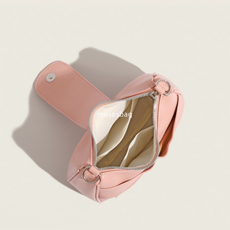 High quality material high-end feeling trendy bow underarm bag women's Korean version summer sweet and foreign style pleated single shoulder cros