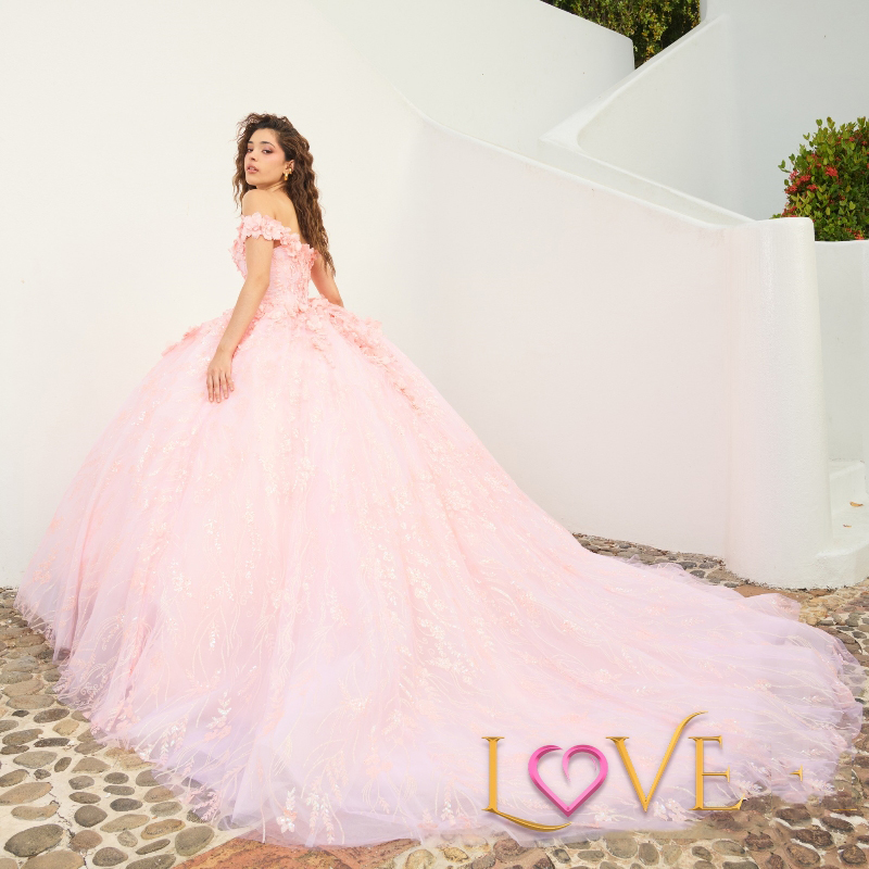 Shiny Pink Quinceanera Dress Ball Gown Off The Shoulder Lace Applique Beaded Crystal Tull Corset Sweet 16 Vestido De 15 Anos