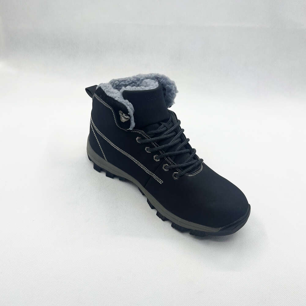 Lot new fur-lined for men Custom leather snow non-slip super warm men's hiking boots winter