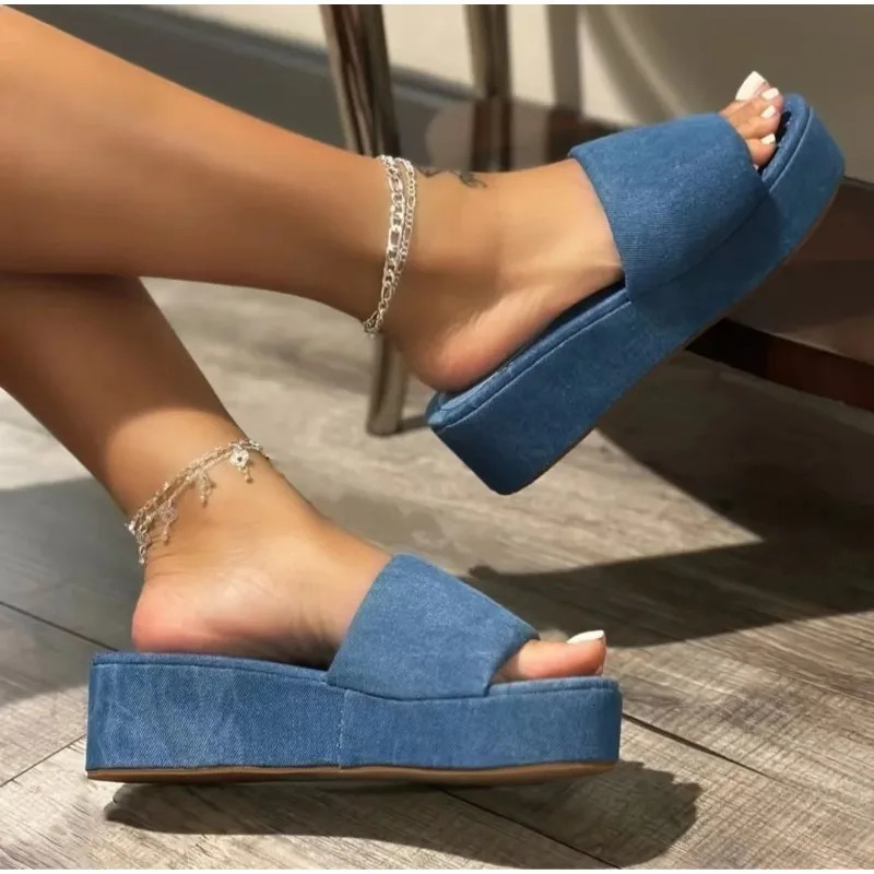 Womens Slotted Silk Satin Thick Sole Slippers Womens Great Ethnic Style Simple Beach Fashion Sandals/Slippers 36-43 240611