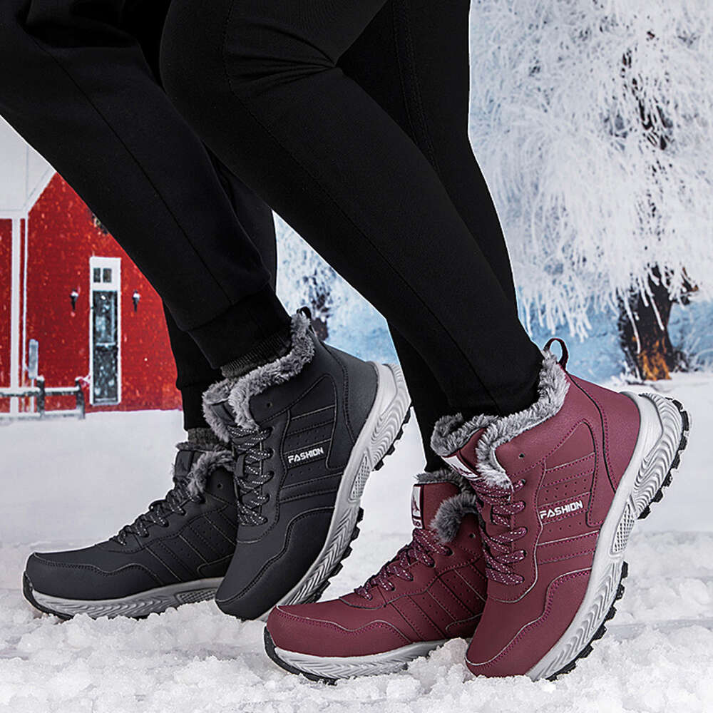 New design outdoor hiking winter warm sports cotton shoes plus cashmere walking men's snow boots