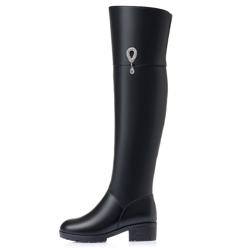 AIYUQI Thigh High Genuine leather Boots Women 2024 New Winter Women Long Boots Large Size Wool Warm Over The Knee Boots Ladies