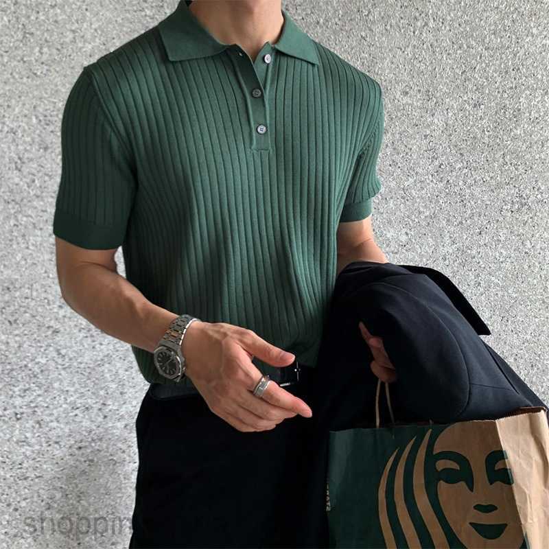 Men's Polos Shirts Polo polo shirt short sleeve men fashion brand loose casual summer thin solid color knitwear t-shirt bottoming shirt tops