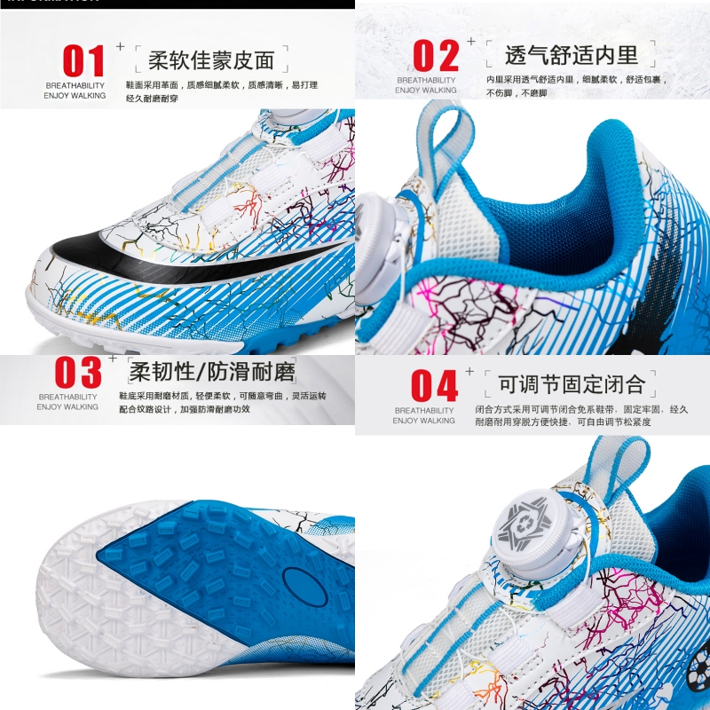 Kids Football Boots Soccer Shoes TF Grass Anti-Slip Training Cleats Football Futsal Sneaker Child's Sports Footwear SIZE 29-35