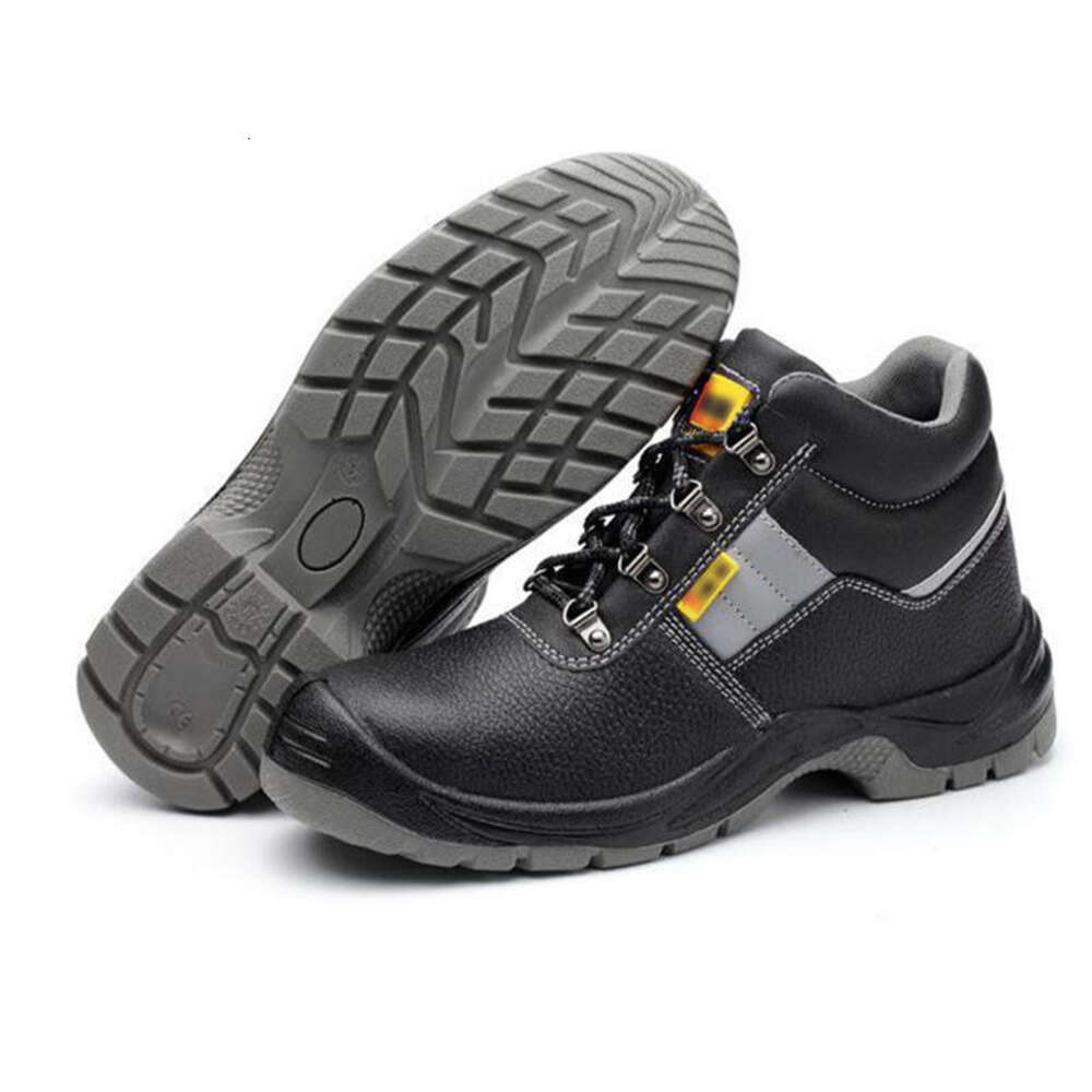 Protective work boots steel toed cowhide industrial Anti-slip and waterproof men's safety shoes