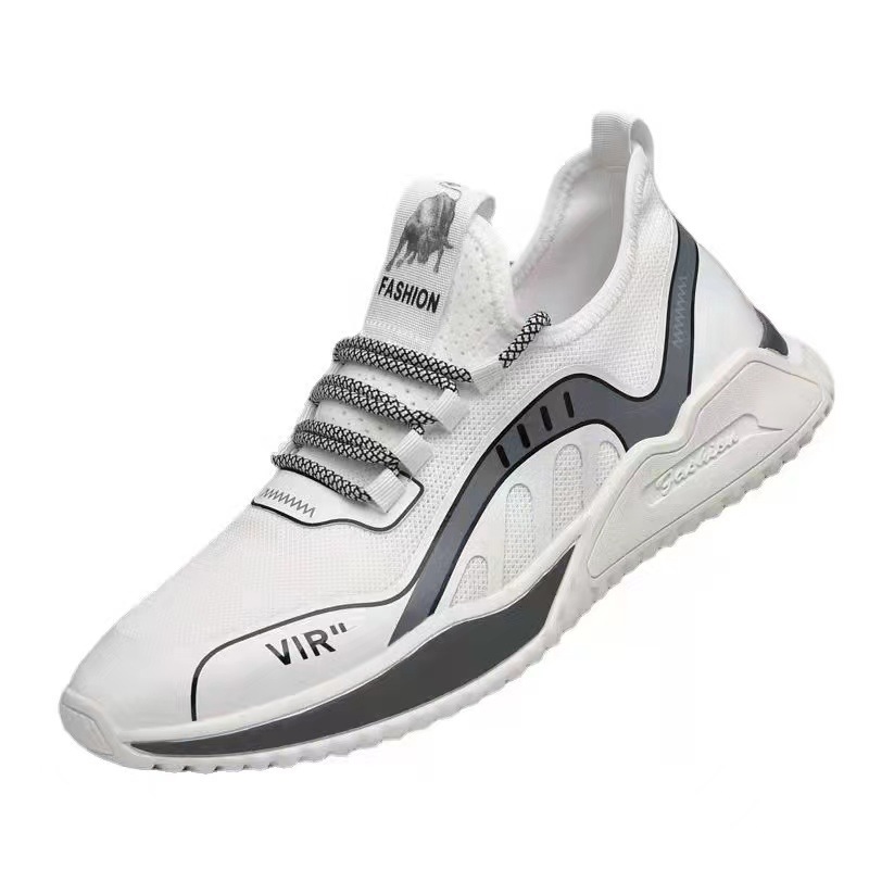 Ddmyoutdoor Men Design Sneaker Casual Mesh Sweat Absorption Black White Sports Running Shoes Outdoor