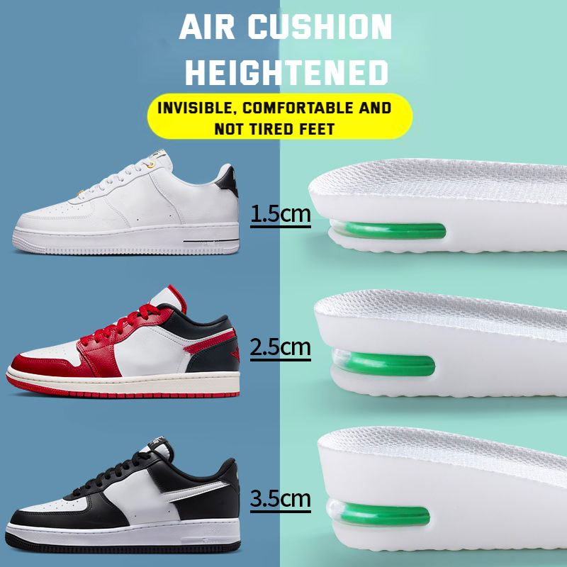 1Pair Orthopedic Height Increase Insole for Feet Sports Air Insoles Comfort Plantar Fasciitis Shoes Inserts Shock Absorbing Pads