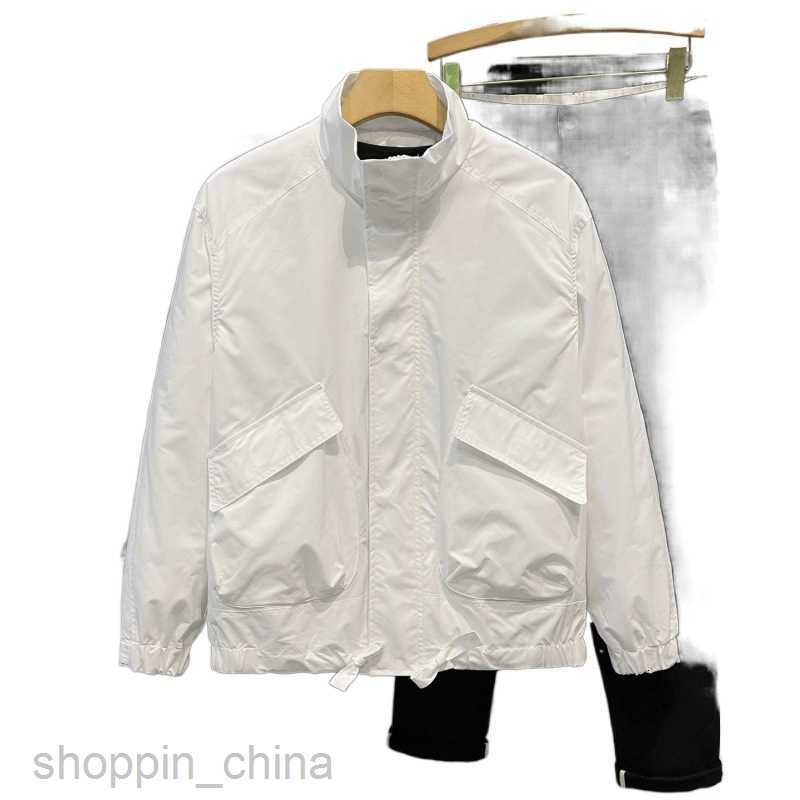 Men's Jackets Coats Spring and Autumn Man New Versatile Solid Color Rush Coat Slim Fit Stand up Neck Jacket Casual Trendy Pi Shuai Long sleeved C