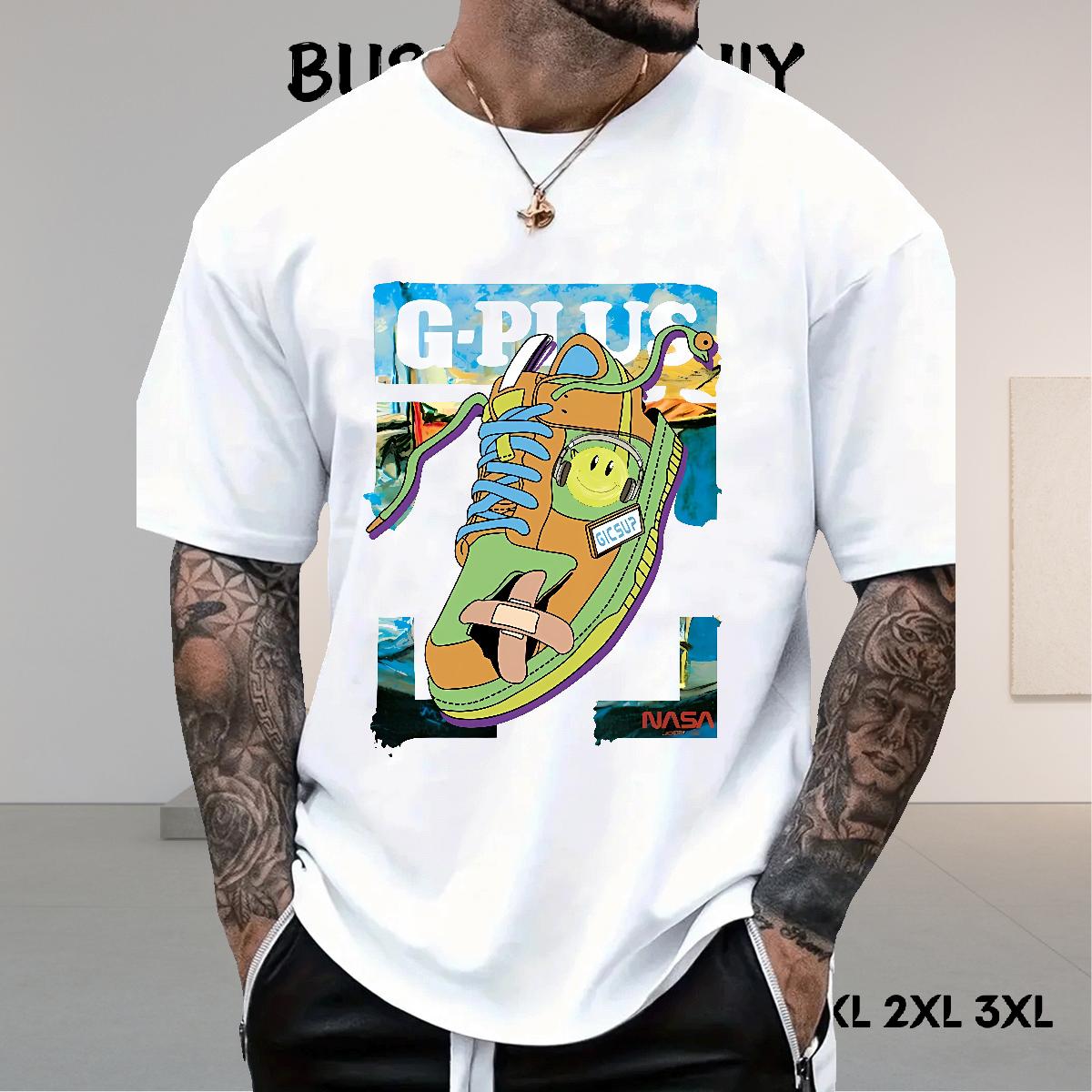 Brand Men Tshirts Cotton Breathable Beach T shirt Plus Size Cartoon Custom Tops