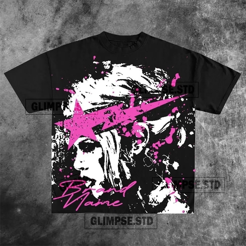 American vintage Sweatshirt graphic t shirts for women and men Oversized Y2k Tops Korean Goth T shirt Couples women clothes 240530