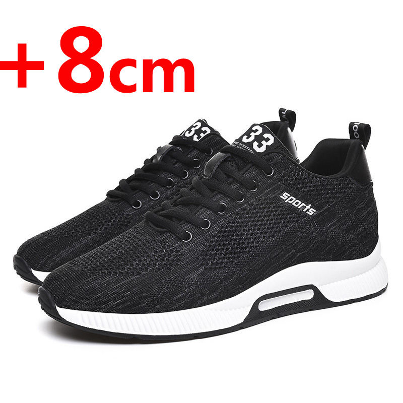 Men Sneakers Elevator Shoes Hidden Heels Breathable Heightening Shoes For Men Increase Insole 6CM Sports Casual Height Shoes