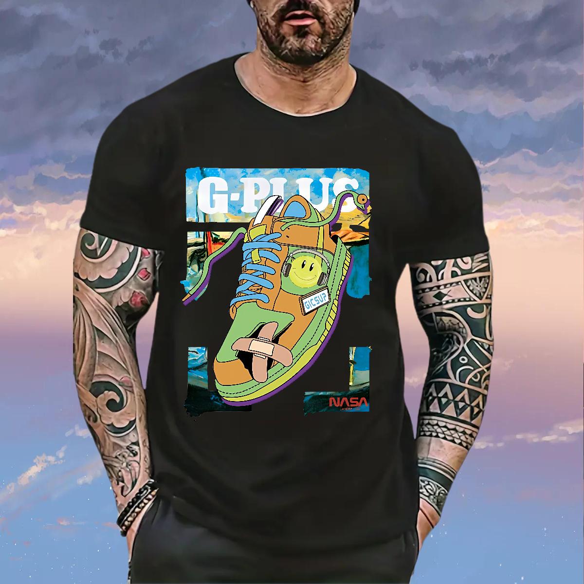 Fashion Design T Shirt For Man Plus Size Cartoon Hip Hop Men Tees Cotton Breathable Popular